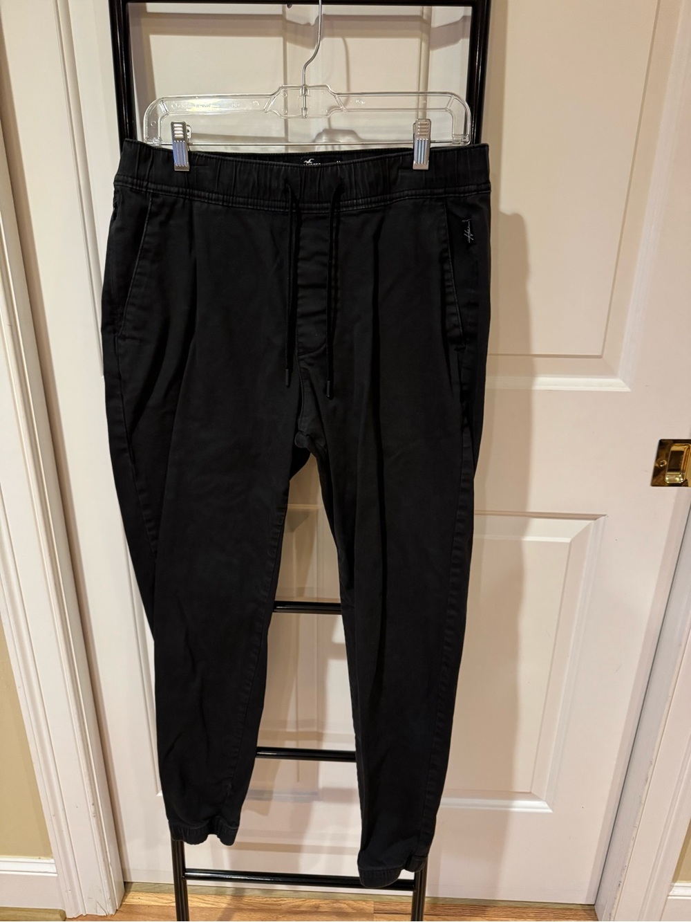 Hollister Black Drawstring Chino Joggers